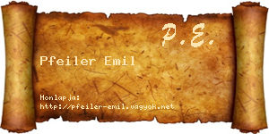 Pfeiler Emil névjegykártya
